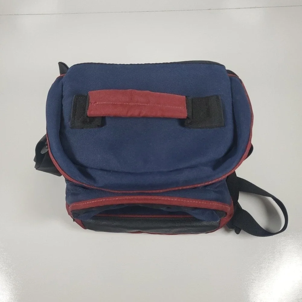 Lowe-Pro Mini Magnum Camera Bag Blue & Red Vintage Shoulder Bag w/ Strap